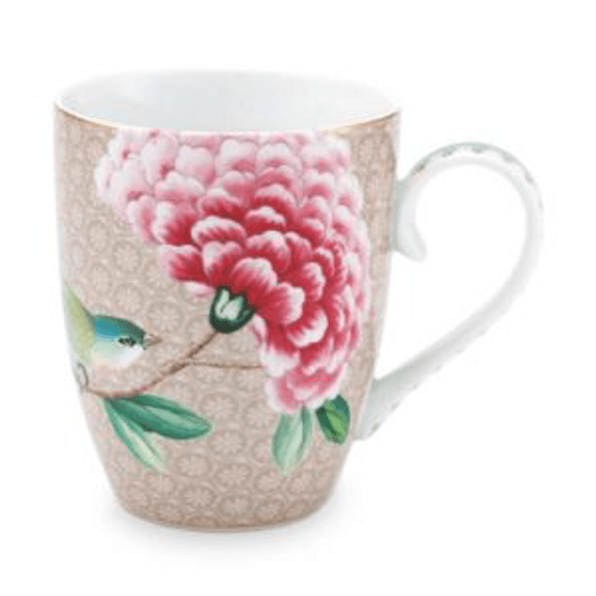 Hovedbilde Krus stort khaki Blushing Birds 350ml