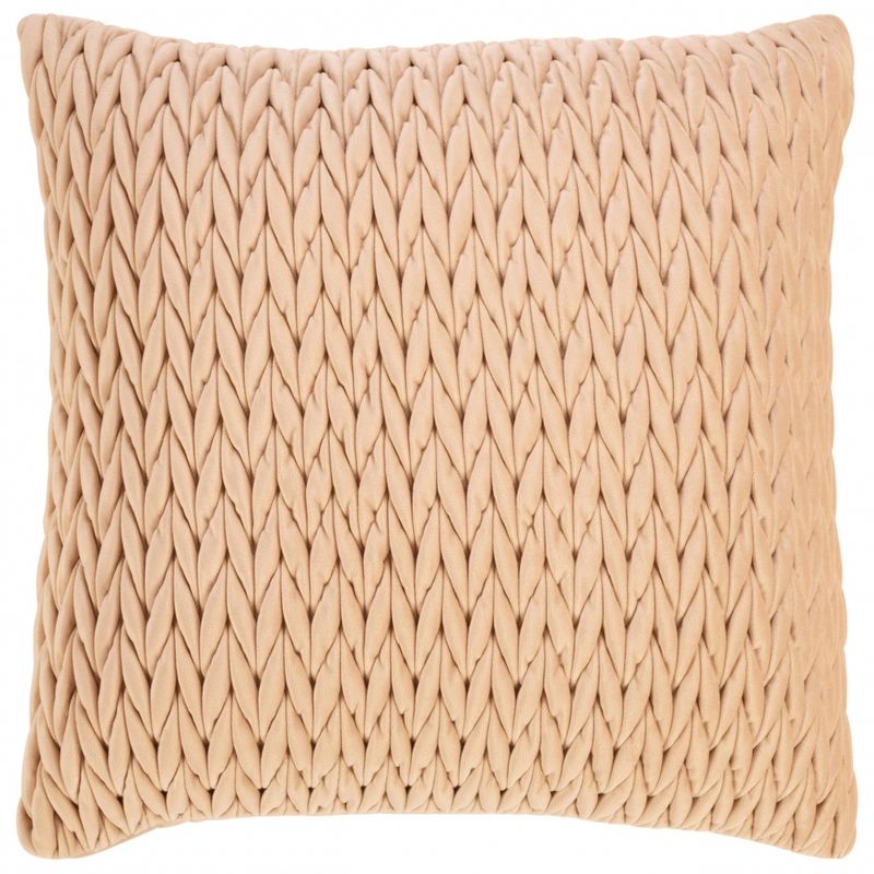 Putetrekk flettet velur beige 45x45