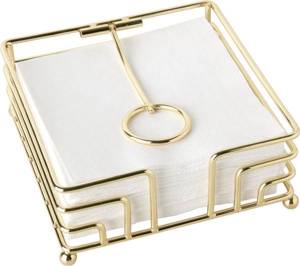 Serviet Holder Metal Napkin Hold Gold stor