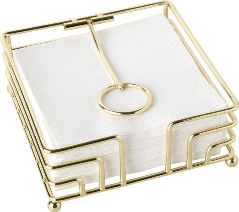 Serviet Holder Metal Napkin Hold Gold stor